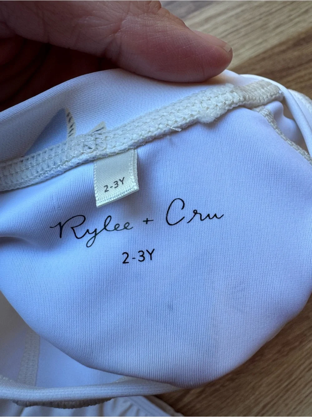 Rylee + Cru White Girls Long Sleeve Rashguard Swim Set with Light Blue Fish